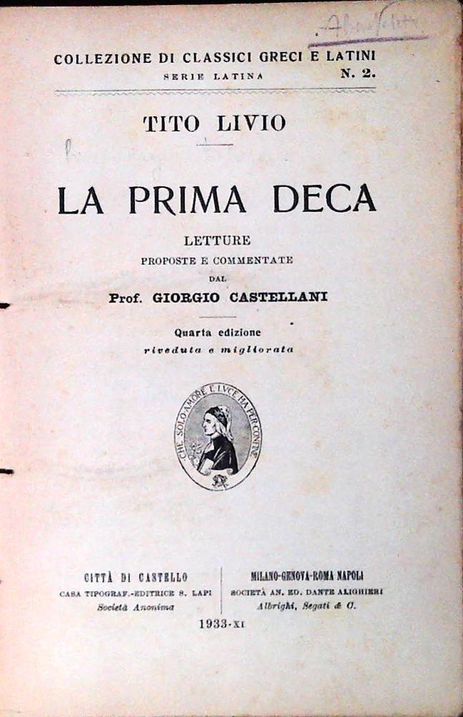 LA PRIMA DECA - TITO LIVIO - LATIN TEXT