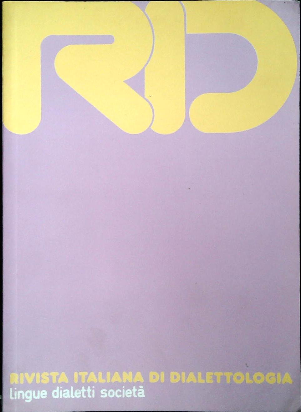 RIVISTA ITALIANA DI DIALETTOLOGIA N. 30 - 2007