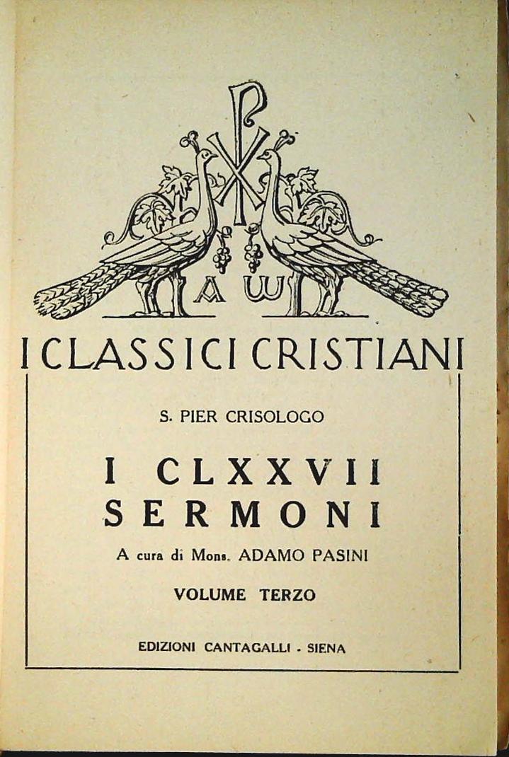 I SERMONI - S. PIER CRISOLOGO - VOLUME TERZO