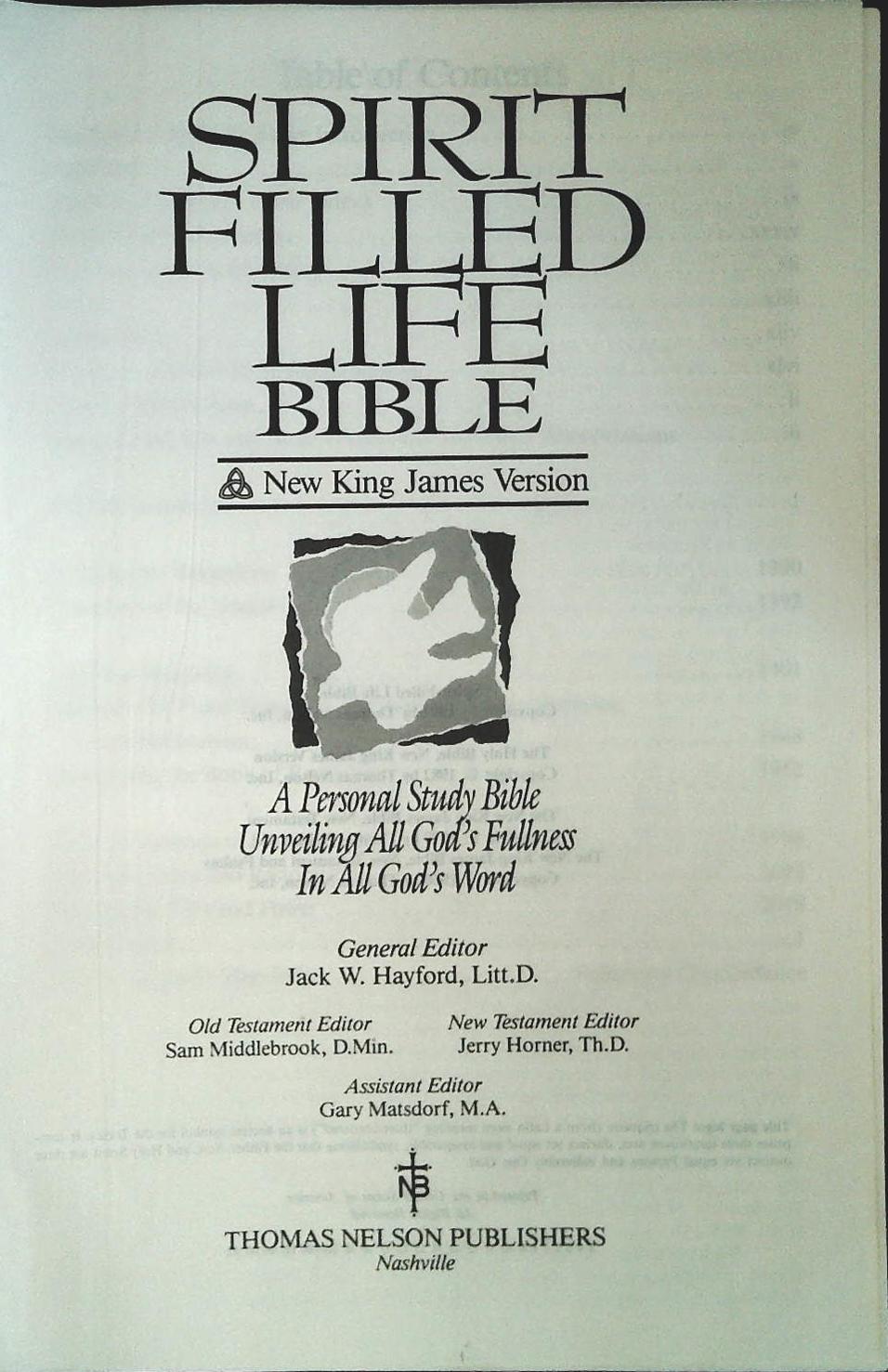 SPIRIT FILLED LIFE BIBLE. NEW KING JAMES VERSION - ENGLISH TEXT