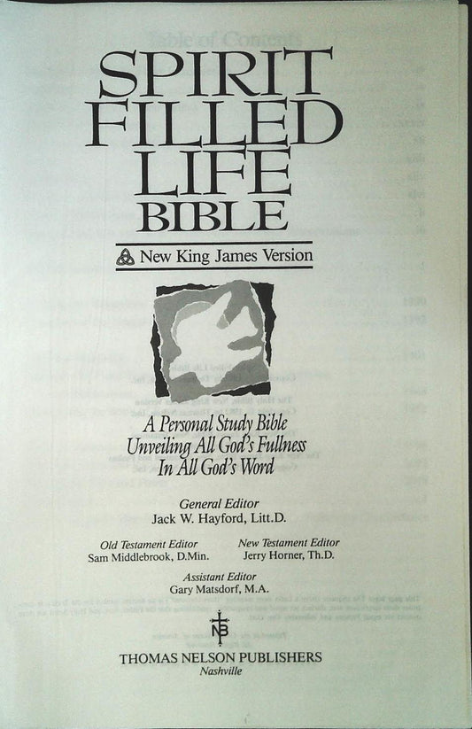 SPIRIT FILLED LIFE BIBLE. NEW KING JAMES VERSION - ENGLISH TEXT