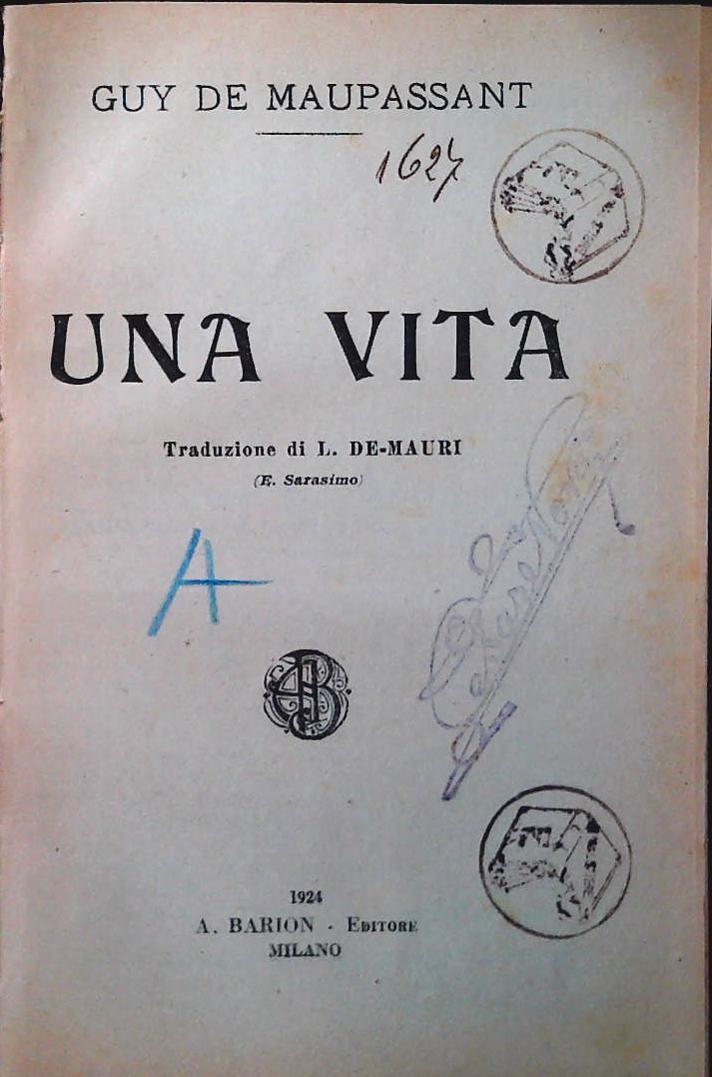 UNA VITA - GUY DE MAUPASSANT - MARION 1924