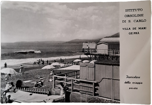 ISTITUTO ORSOLINE DI S. CARLO - VILLA DE MARI - PARTICOLARE SPIAGGIA PRIVATA - V1959 - FG