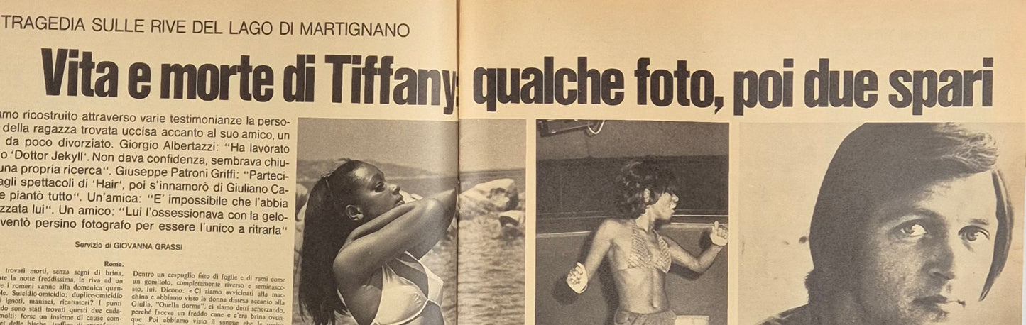 TIFFANY HOYWELD. VITA E MORTE - CLIPPING-RITAGLIO DI GIORNALE