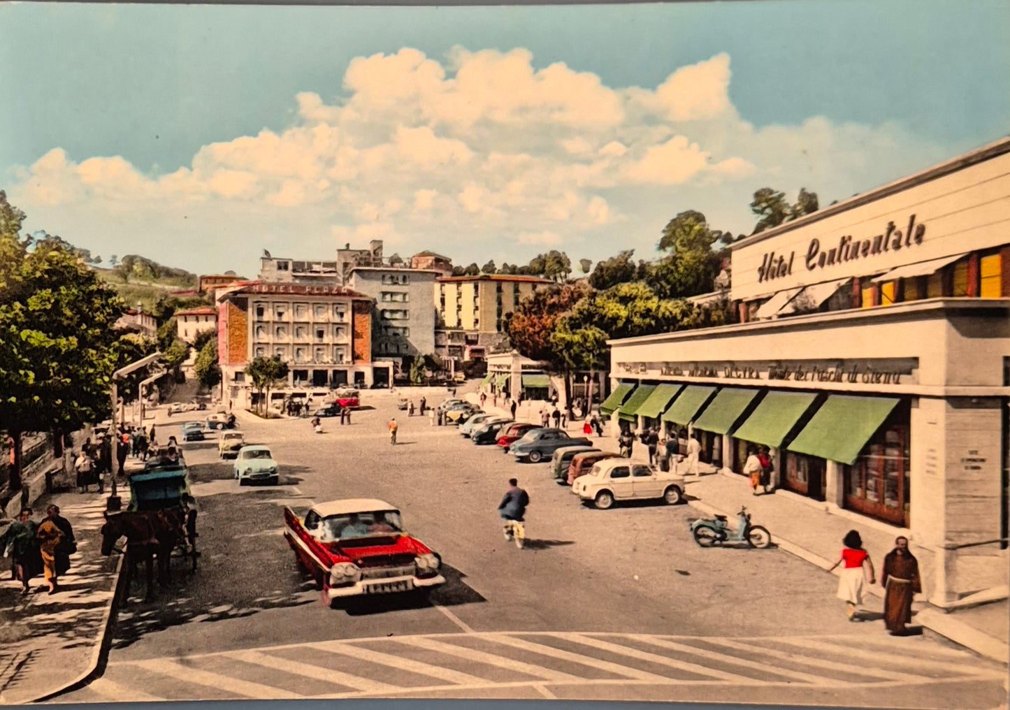 CHIANCIANO TERME - PIAZZA ITALIA - V1960 - FG - ACQUARELLATA