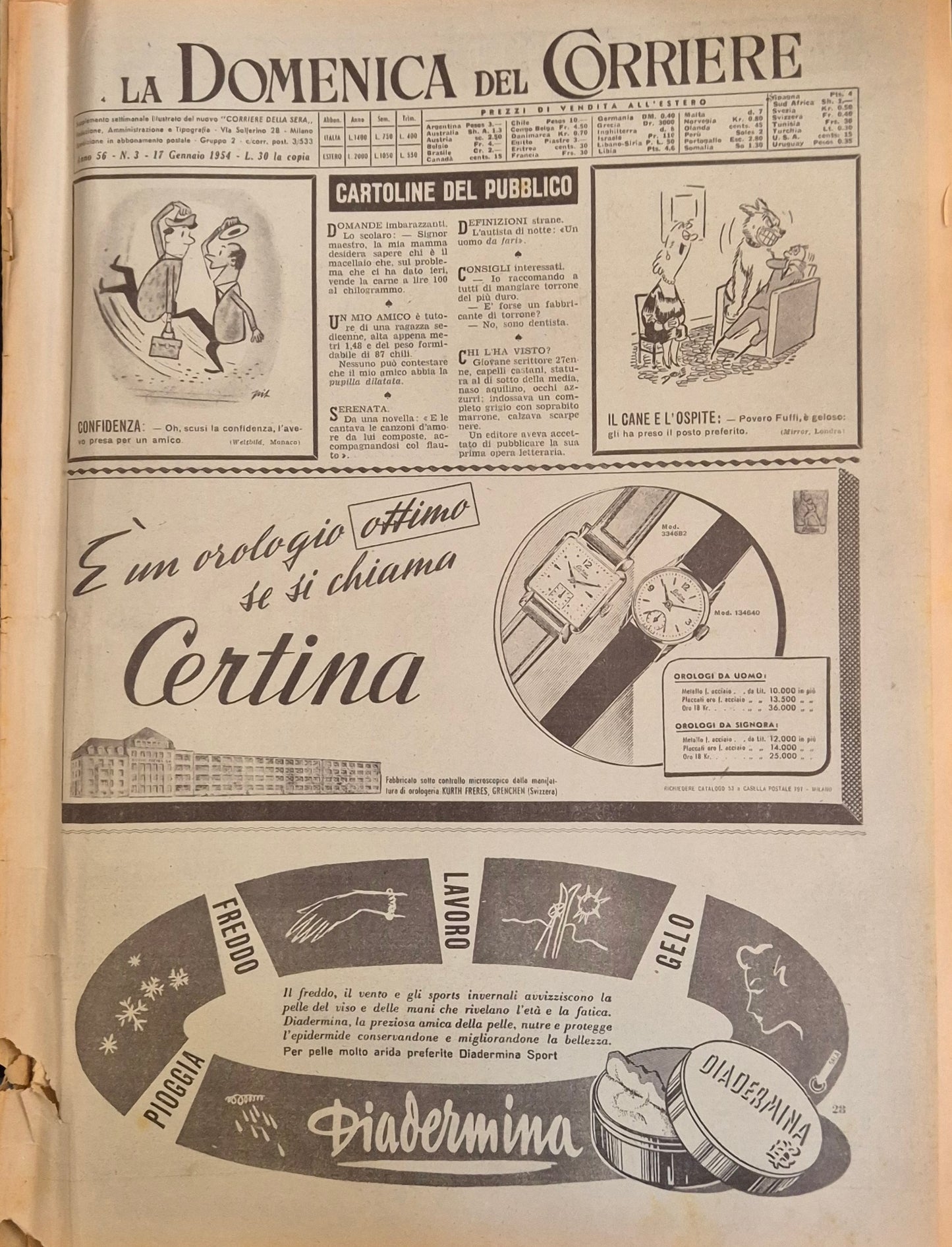 DOMENICA DEL CORRIERE N. 3 - 17 GENNAIO 1954