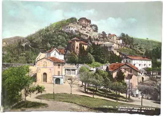 SAN MAURIZIO SOPRA BRUNATE - PANORAMA - V1961 - FG - ACQUARELLATA