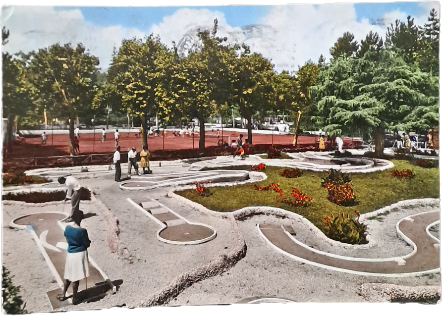 FIUGGI FONTE - FONTE ANTICOLANA - MINI GOLF - V1962 - FG - ACQUARELLATA