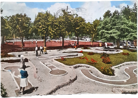 FIUGGI FONTE - FONTE ANTICOLANA - MINI GOLF - V1962 - FG - ACQUARELLATA