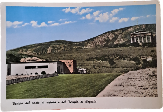 VEDUTA DEL PUNTO DI RISTORO E DEL TEMPIO DI SEGESTA - V1962 - FG