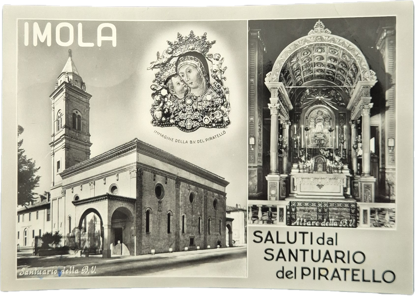 IMOLA - SALUTI DAL SANTUARIO DEL PIRATELLO - V1955 - FG