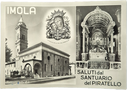 IMOLA - SALUTI DAL SANTUARIO DEL PIRATELLO - V1955 - FG