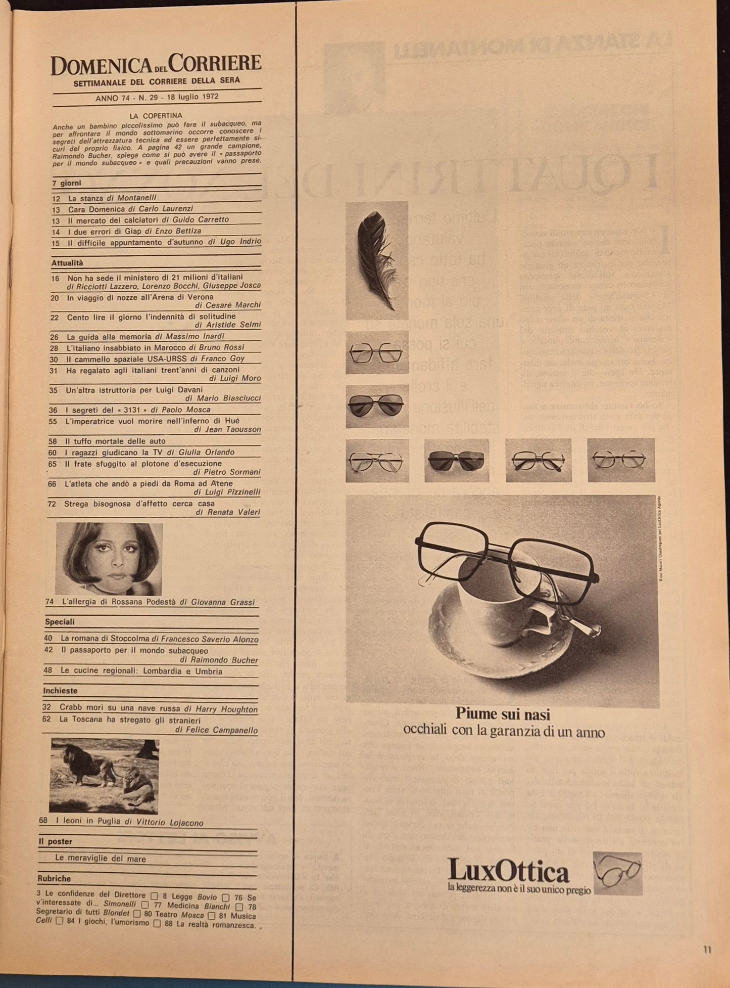 DOMENICA DEL CORRIERE N. 29 - 18 LUGLIO 1972