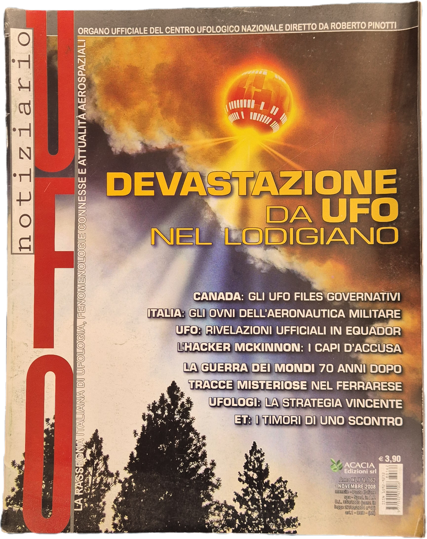 NOTIZIARIO UFO N. 162 - DEVASTAZIONE DA UFO NEL LODIGIANO - OUTLET DEL LIBRO