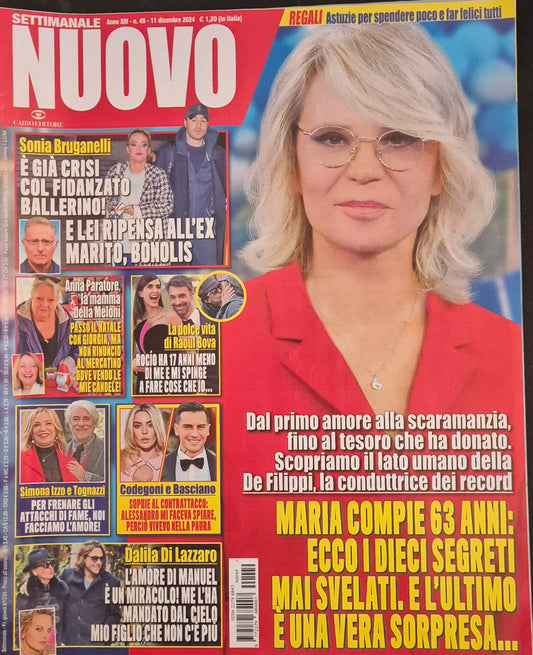 SETTIMANALE NUOVO 11 DICEMBRE 2024 - DE FILIPPI-BRUGANELLI-ROCIO-TOGNAZZI - OUTLET DEL LIBRO