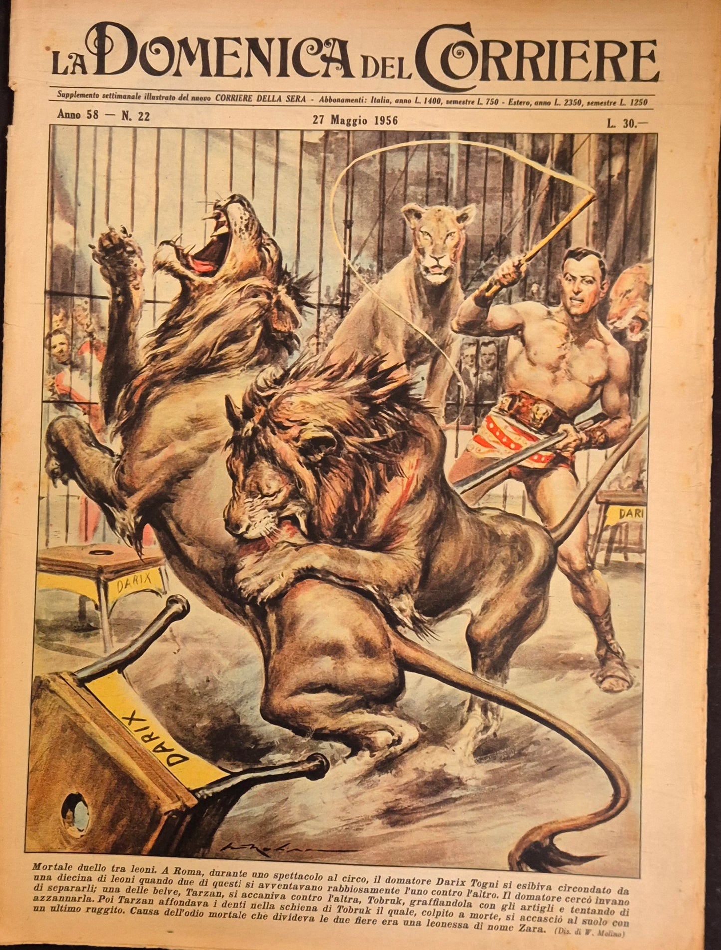 DOMENICA DEL CORRIERE N. 22 - 27 MAGGIO 1956