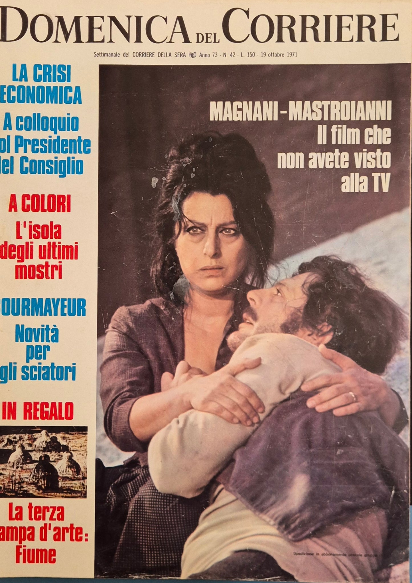 DOMENICA DEL CORRIERE 19 OTTOBRE 1971 - MAGNANI-MASTROIANNI