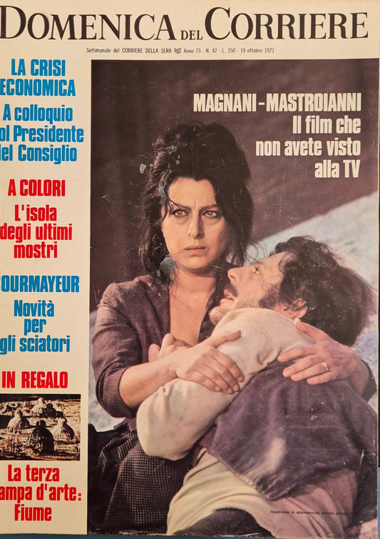 DOMENICA DEL CORRIERE 19 OTTOBRE 1971 - MAGNANI-MASTROIANNI