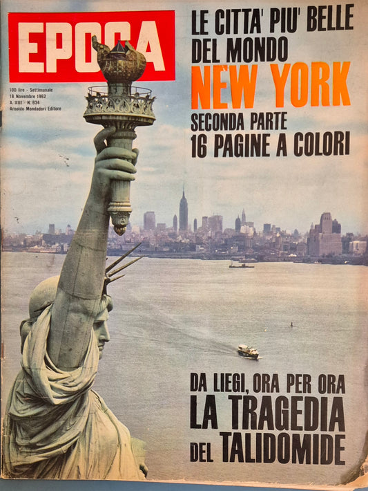 EPOCA 18 NOVEMBRE 1962 - NEW YORK - TALIMOLIDE