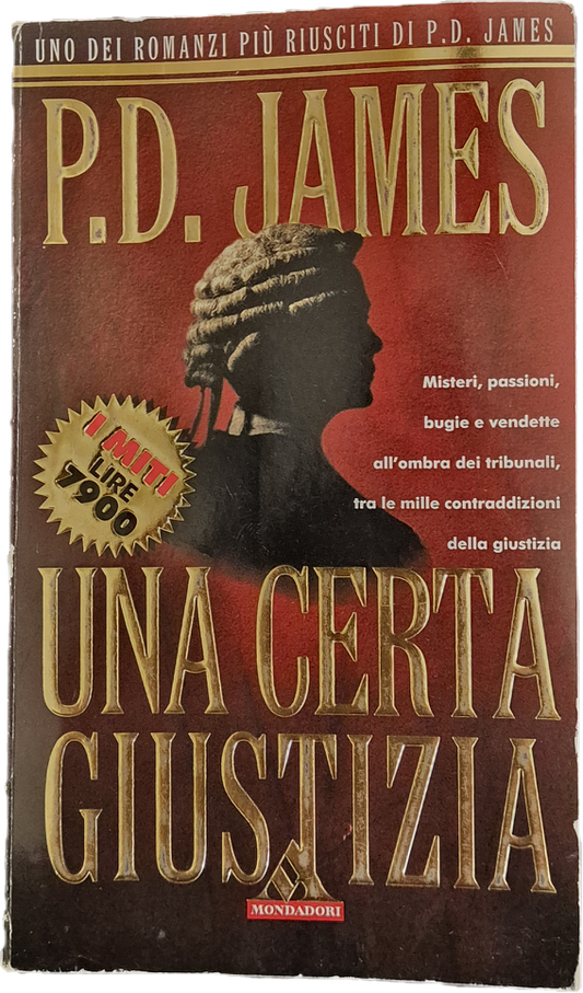 UNA CERTA GIUSTIZIA - P.D. JAMES - MONDADORI 1999 - OUTLET DEL LIBRO