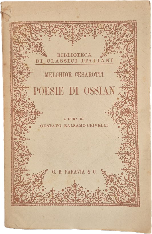 POESIE DI OSSIAN - MELCHIOR CESAROTTI