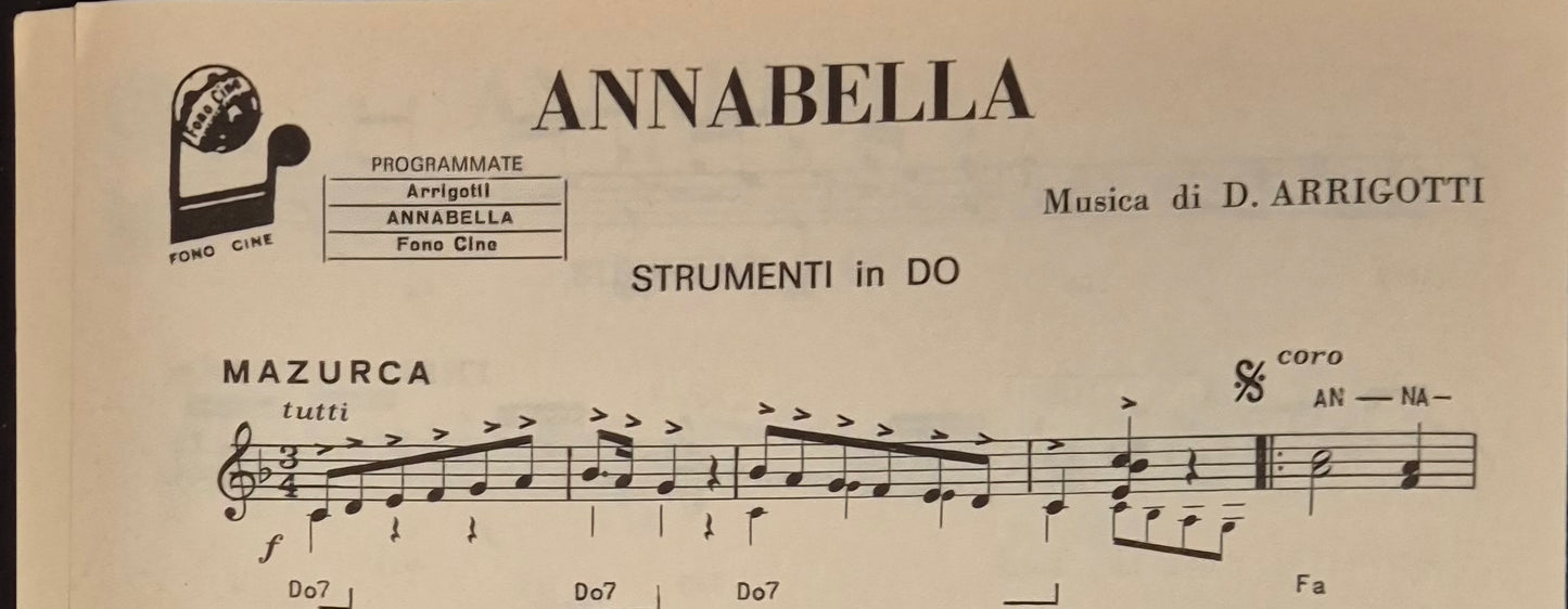 IN BOCCA AL LUPO - ANNABELLA - SPARTITO-SHEET MUSIC