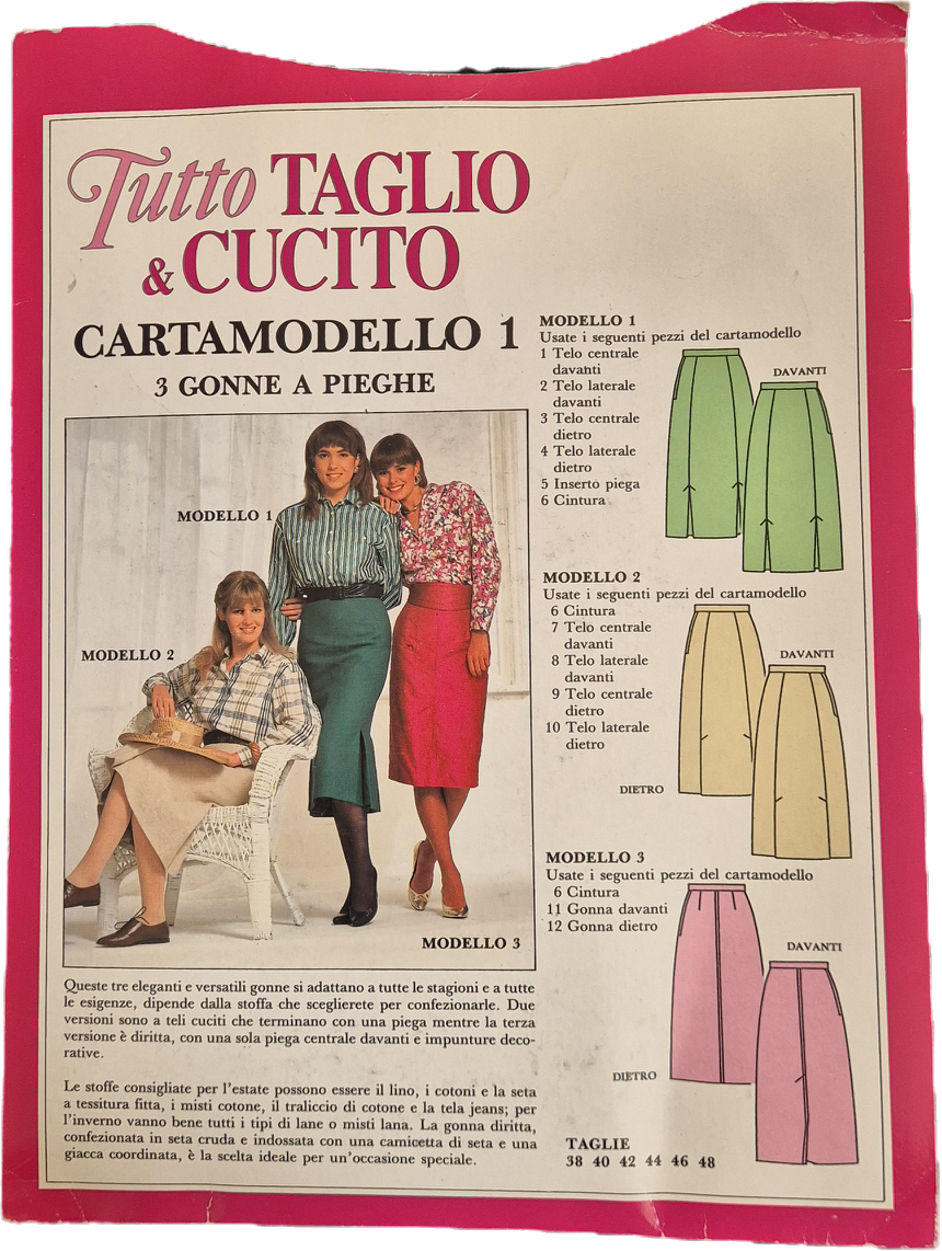 TUTTO TAGLIO E CUCITO N. 2 - CARTAMODELLO N. 1