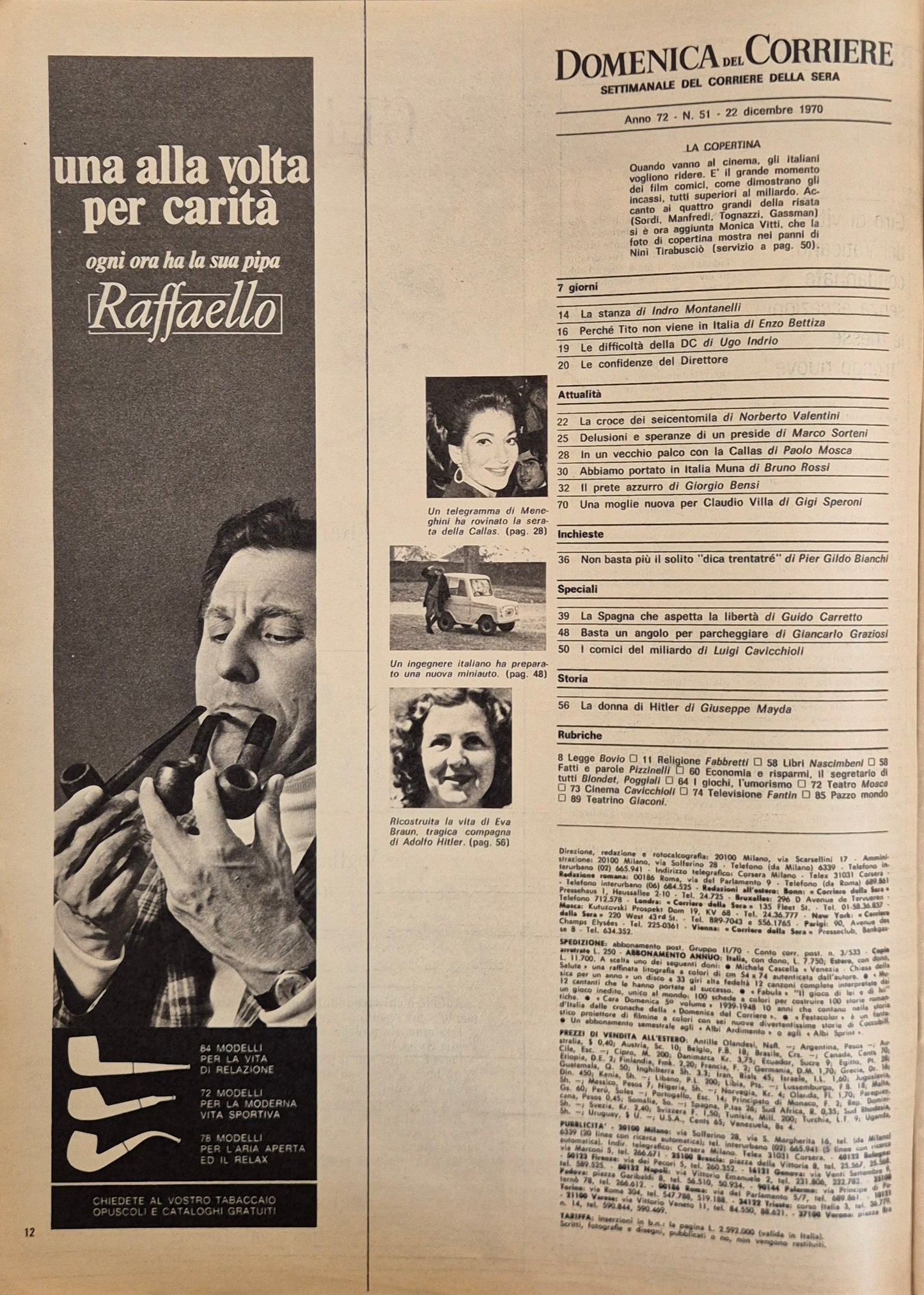DOMENICA DEL CORRIERE N. 51 - 22 DICEMBRE 1970