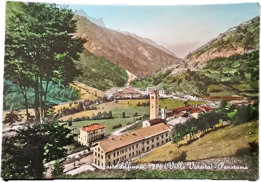 CASTELDELFINO - PANORAMA -V1955 - FG -ACQUARELLATA