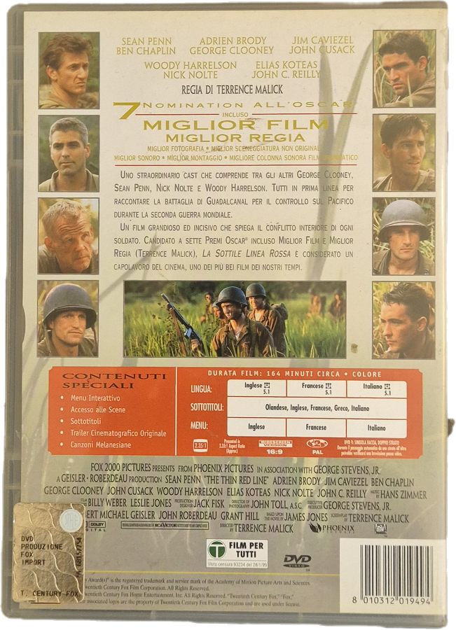 LA SOTTILE LINEA ROSSA - DVD