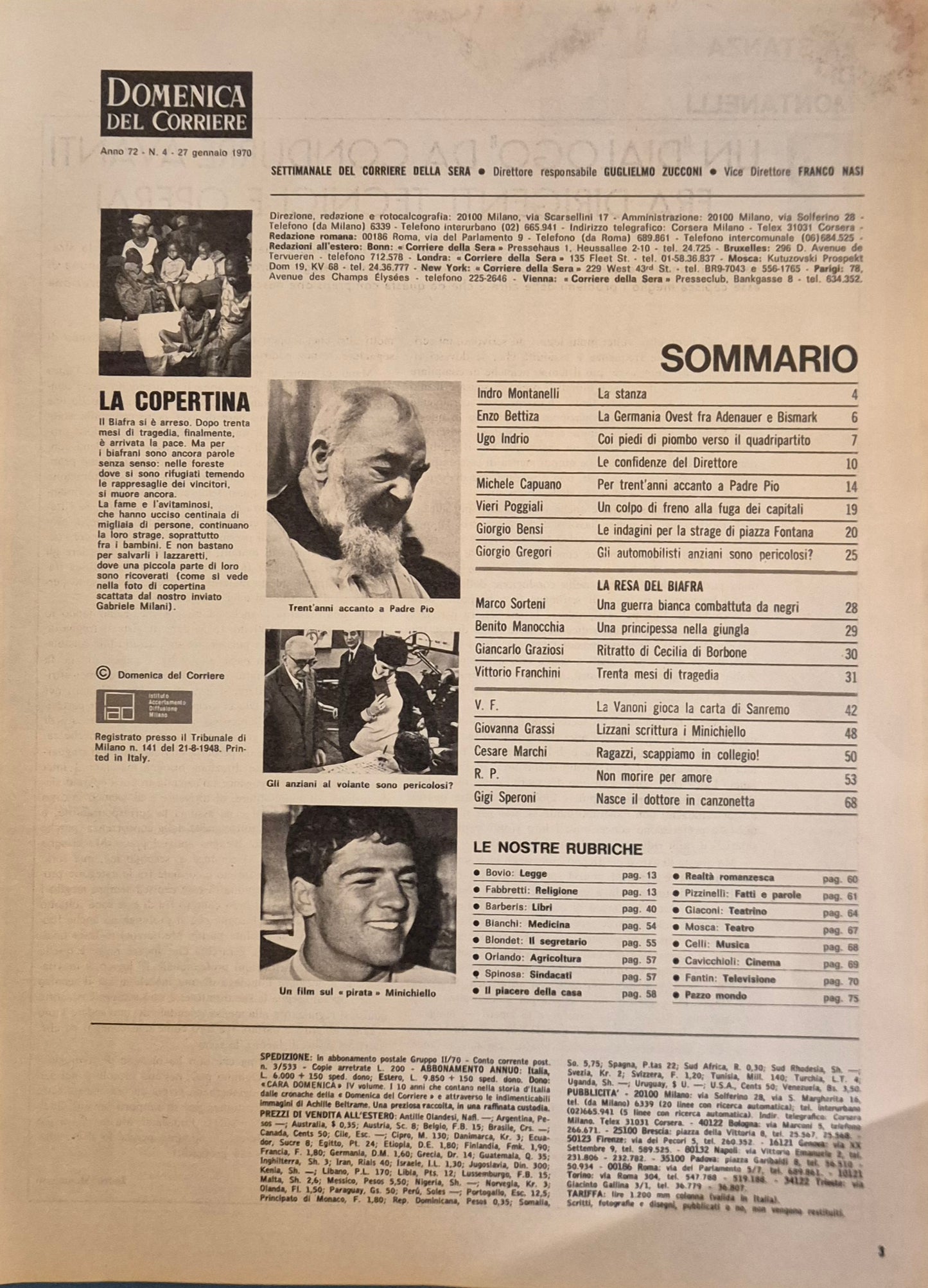 DOMENICA DEL CORRIERE 27 GENNAIO 1970 - BIAFRA