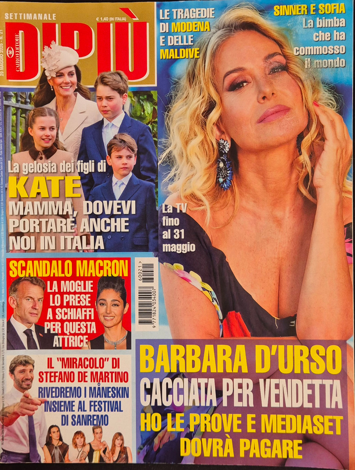 DI PIU' - 29 MAGGIO 2026 - D'URSO-DE MARTINO-KATE-SINNET