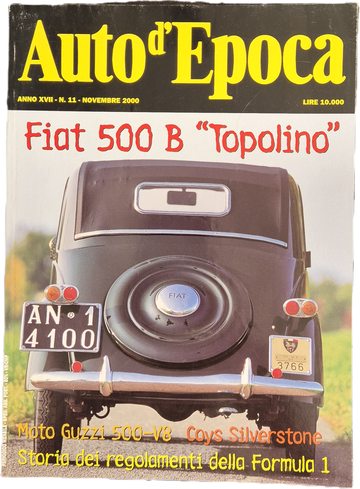 AUTO D'EPOCA N. 11 - NOVEMBRE 2000 -FIAT 500B TOPOLINO