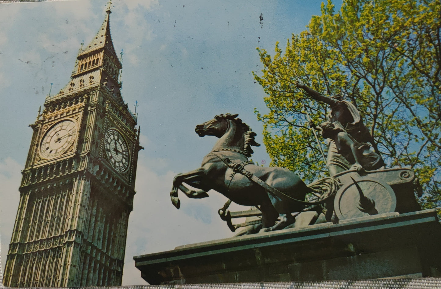 LONDON - BIG BEN E BOADICEA STATUE - V1974 - FP