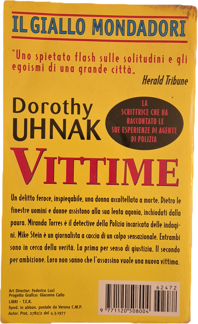 VITTIME - DOROTHY UHNAK - GIALLO MONDADORI N. 2472
