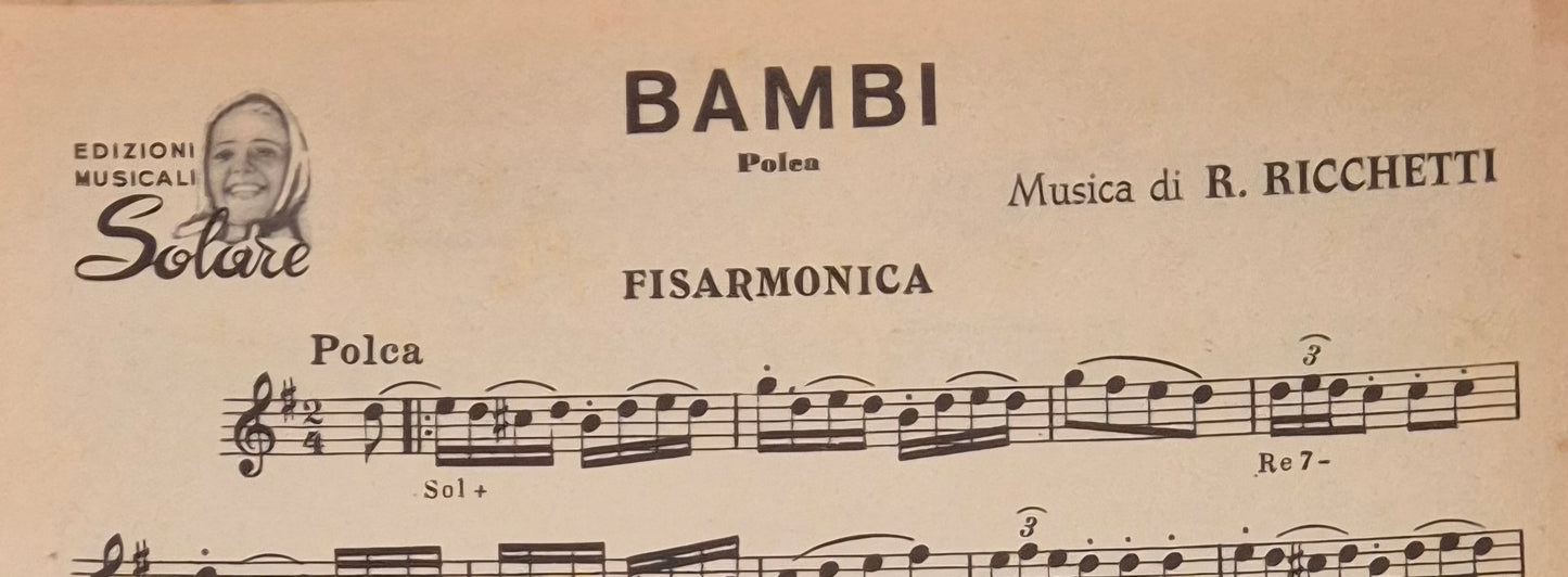 GOCCE DI SANGUE - BAMBI - BALLA LA NONNA -  SPARTITO-SHEET MUSIC FISARMONICA