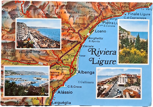 RIVIERA LIGURE - 4 IMMAGINI E CARTINA - NV - FG