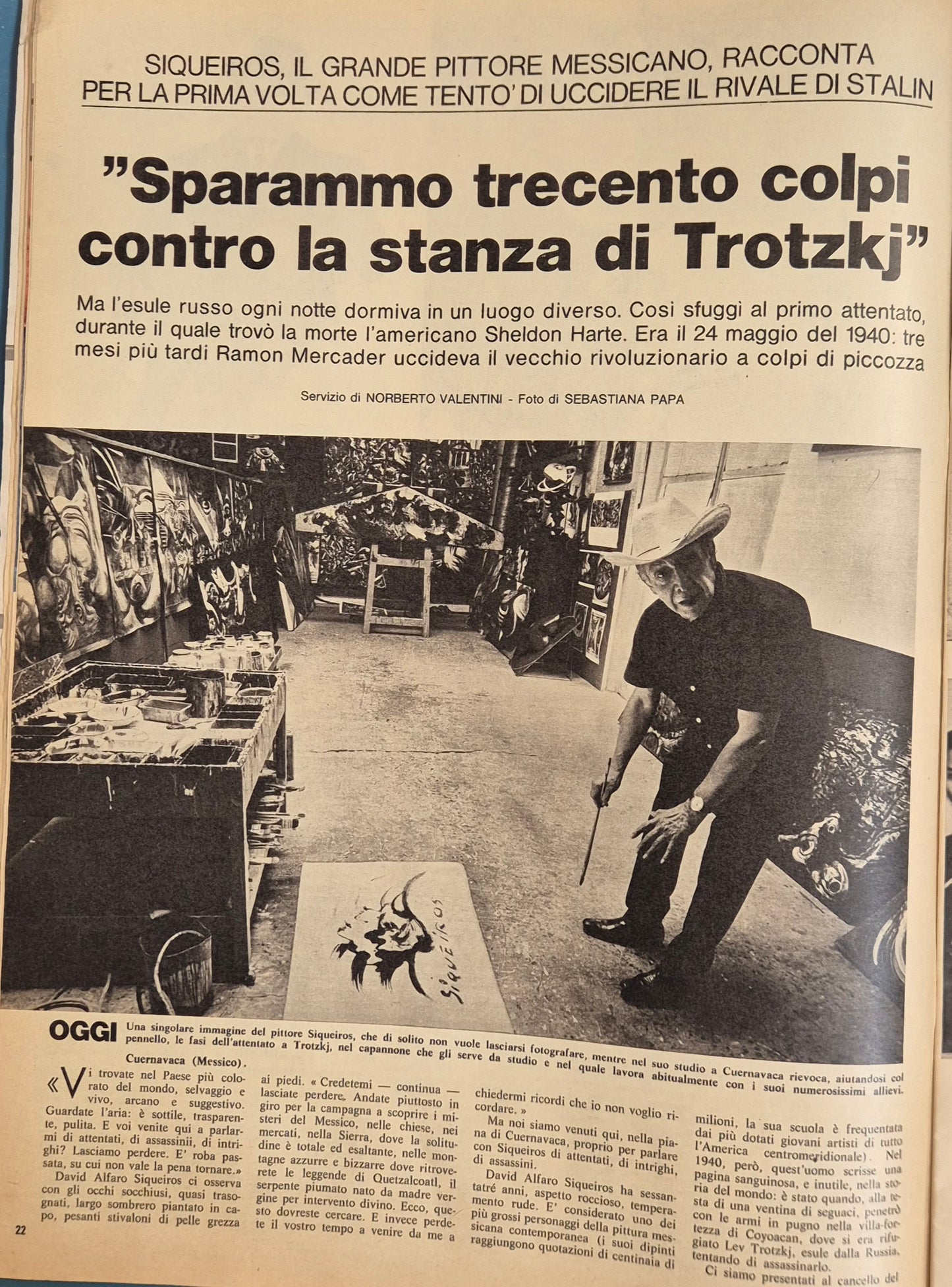 TROTZKJ. SPARAMMO TRECENTO COLPI - CLIPPING-RITAGLI DI GIORNALE