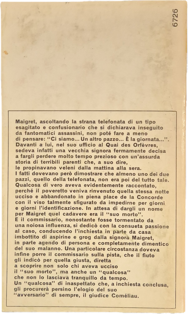 BENTORNATO MAIGRET - GEORGES SIMENON