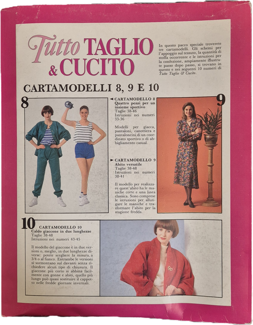 TUTTO TAGLIO E CUCITO N. 34 - CARTAMODELLO N. 8-9-10