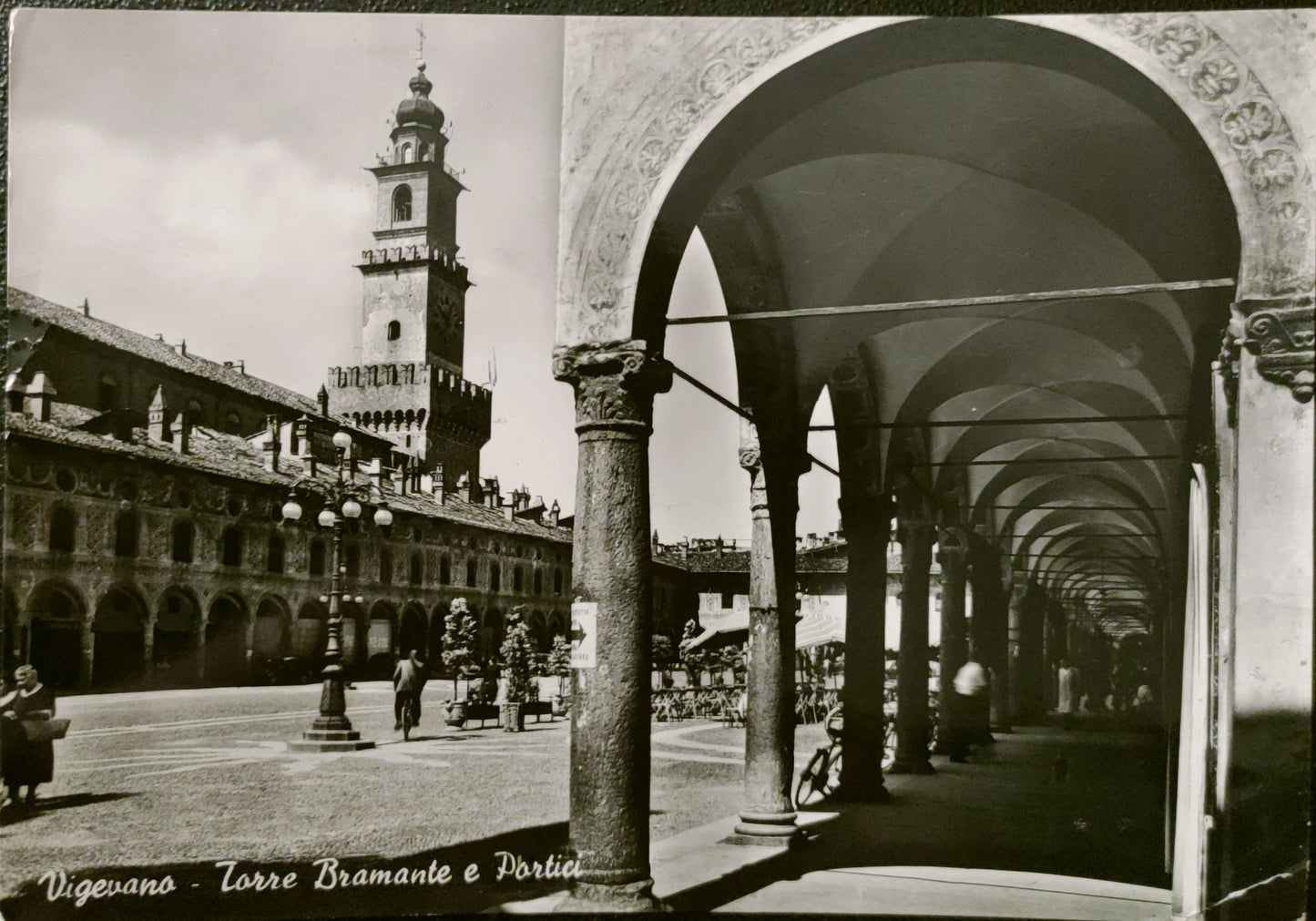 VIGEVANO - TORRE DEL BRAMANTE E PORTICI - V1953 - FG