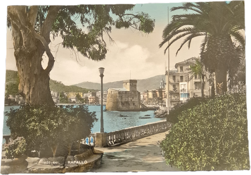 RAPALLO - PANORAMA - V1947 -FG - ACQUARELLATA