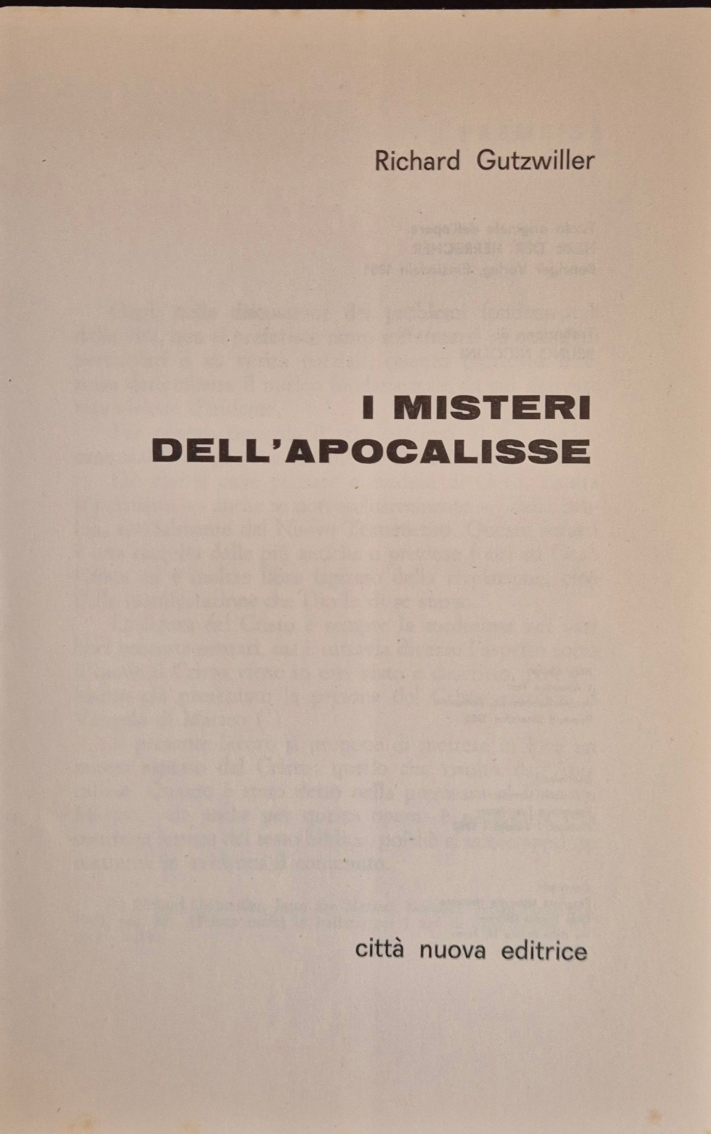 I MISTERI DELL'APOCALISSE - GUTZWILLER