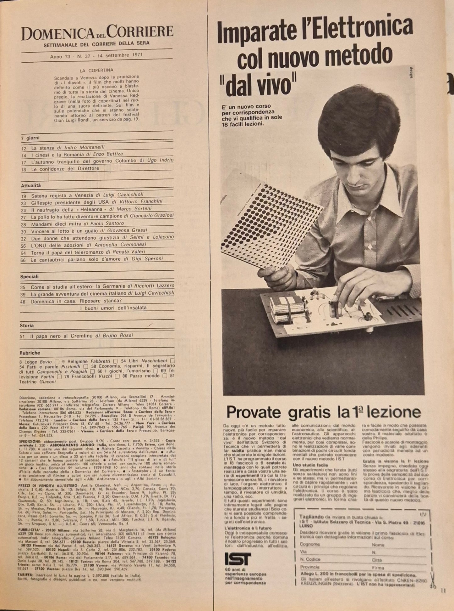 DOMENICA DEL CORRIERE 14 SETTEMBRE 1971