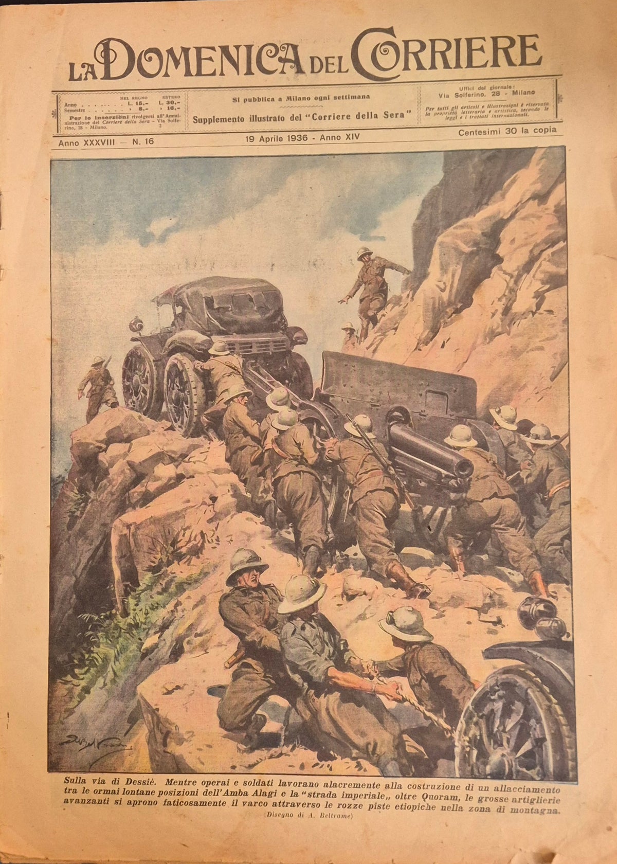 DOMENICA DEL CORRIERE N. 16 - 19 APRILE 1936