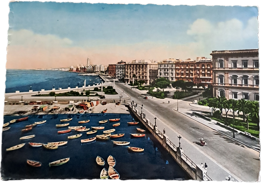BARI - LUNGOMARE NAZARIO SAURO - V1955 - FG - ACQUARELLATA