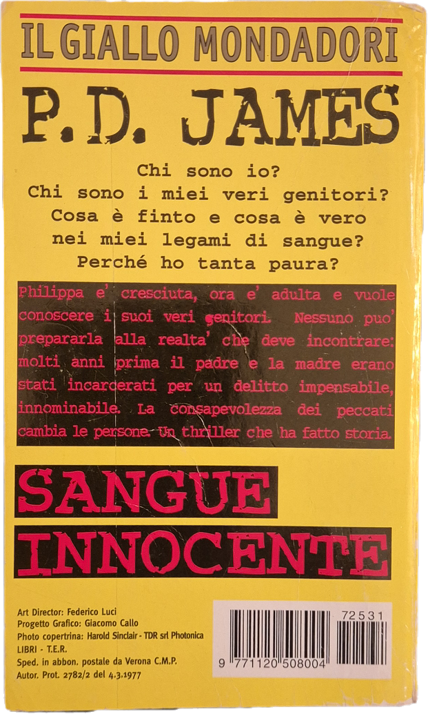 SANGUE INNOCENTE - P.D. JAMES - GIALLO MONDADORI N.2531