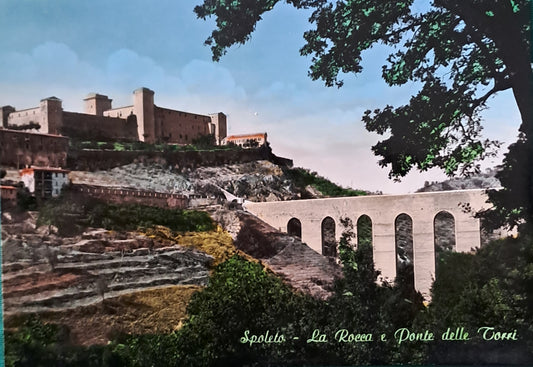 SPOLETO - LA ROCCA E PONTE DELLE TORRI - NV - FG -   ACQUARELLATA