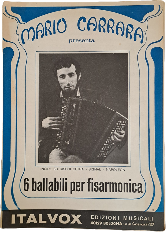 MARIO CARRARA - 6 BALLABILI PER FISARMONICA-SPARTITO-SHEET MUSIC