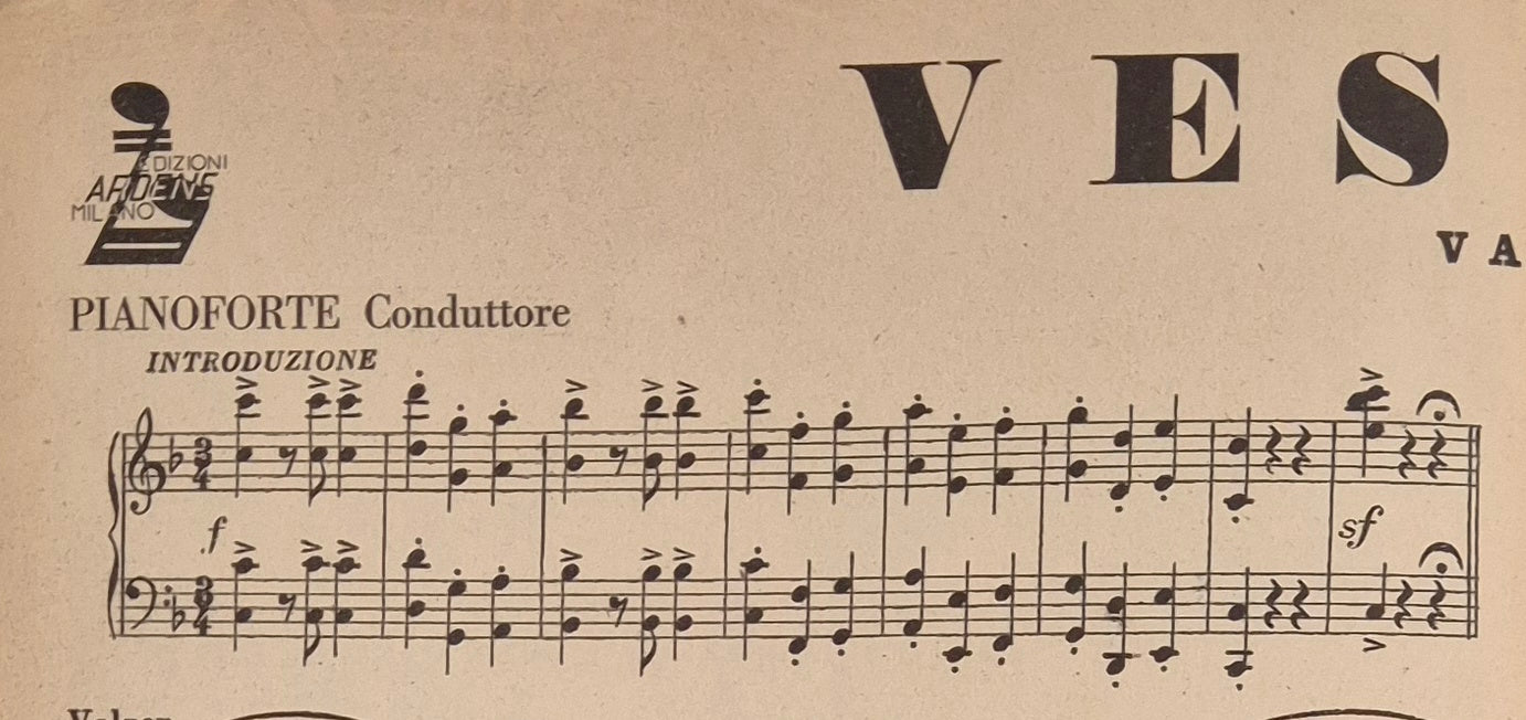 VESUVIO - VALERIA. -  SPARTITO-SHEET MUSIC